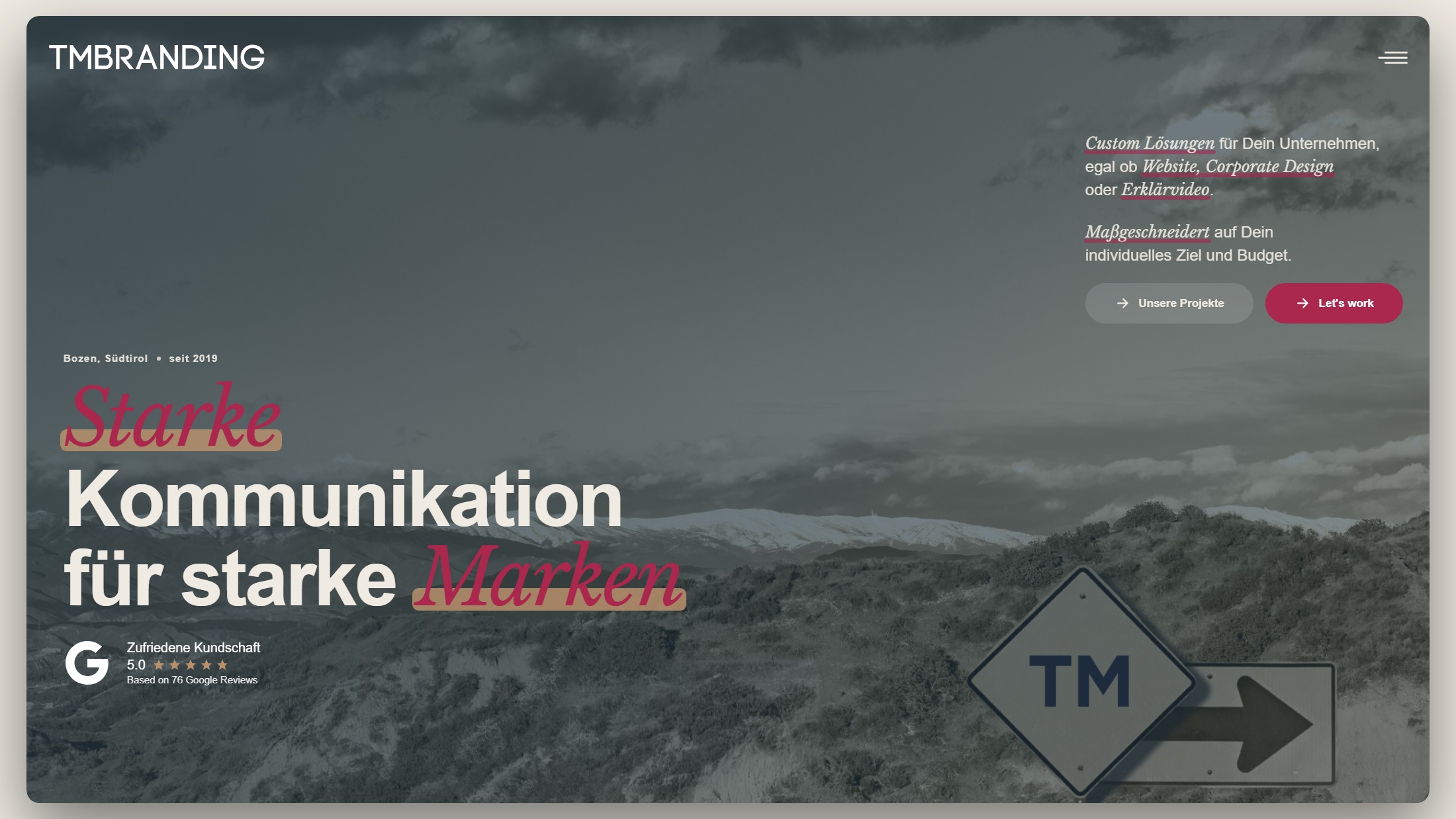 Neu gestaltete Website — TM Branding